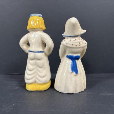 LOT 104: McCoy Dutch Shoe Planters, Delft Blue Pitcher, Ceramic Art Studio Wee Dutch Boy & Girl Salt/Pepper Shakers