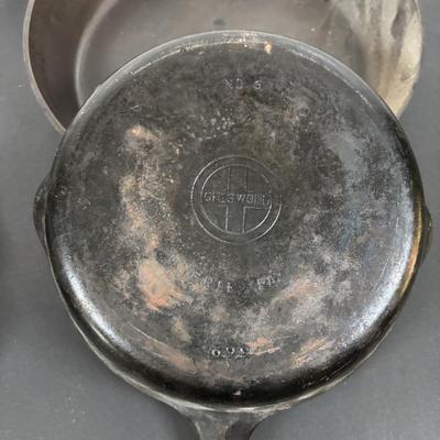 LOT 105: Griswold Cast Iron Pans (3)