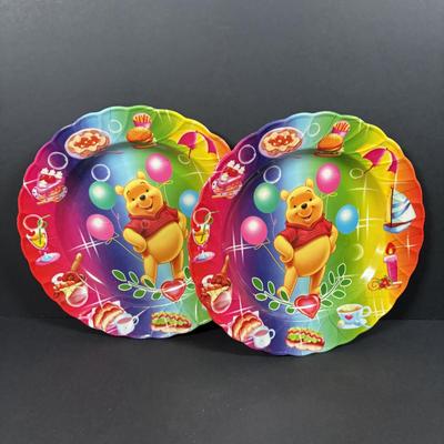 LOT 115: Children's Plates: Spiderman, Winnie the Pooh, Strawberry Shortcake along with Welch's Jelly Archie Drinking Glasses