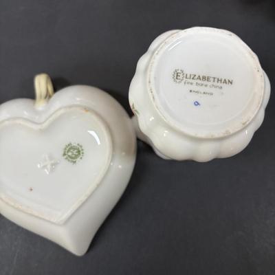 LOT 127: Lovely Hull Pottery Southern Belle Planter, Hammered Aluminum Serving Tray and Candy Dish, Avon Glass Vanity Jars & More