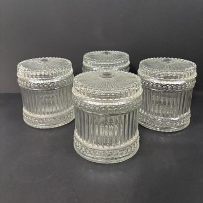 LOT 127: Lovely Hull Pottery Southern Belle Planter, Hammered Aluminum Serving Tray and Candy Dish, Avon Glass Vanity Jars & More