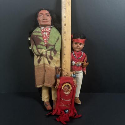 LOT 131: Vintage Native American Indian Skookum Dolls & More