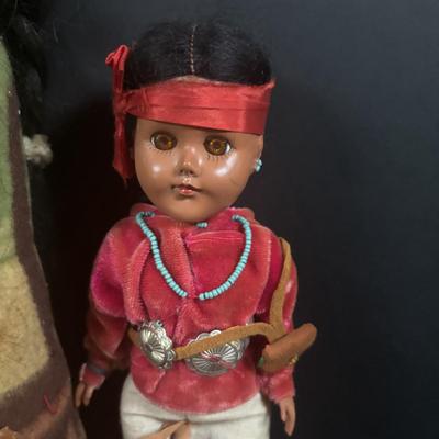 LOT 131: Vintage Native American Indian Skookum Dolls & More