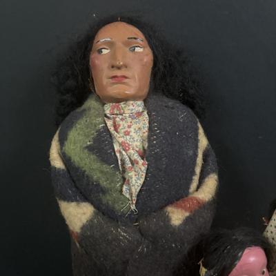 LOT 132: Vintage Native American Indian Skookum Dolls & More