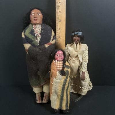 LOT 132: Vintage Native American Indian Skookum Dolls & More