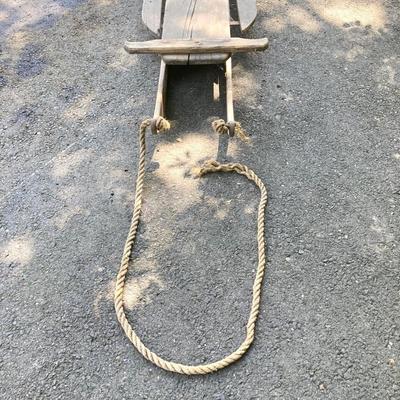 LOT 166: Vintage Wooden Toboggan / Sled
