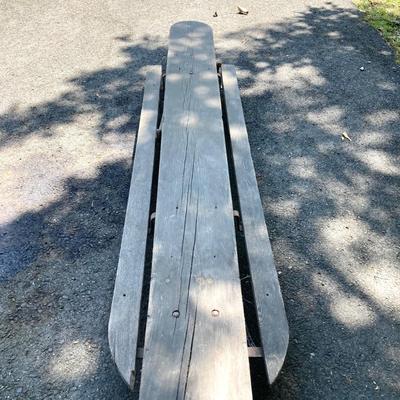 LOT 166: Vintage Wooden Toboggan / Sled