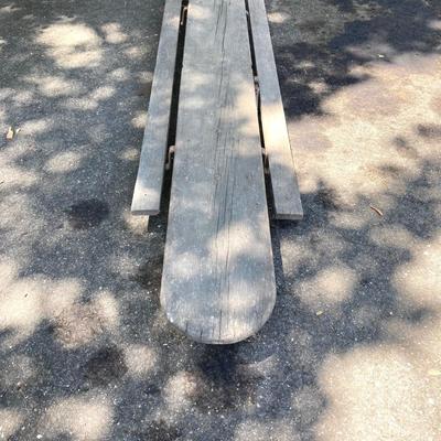 LOT 166: Vintage Wooden Toboggan / Sled