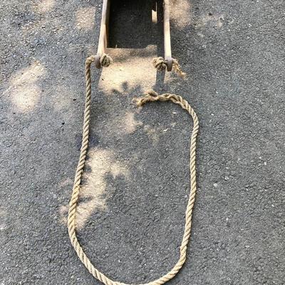 LOT 166: Vintage Wooden Toboggan / Sled