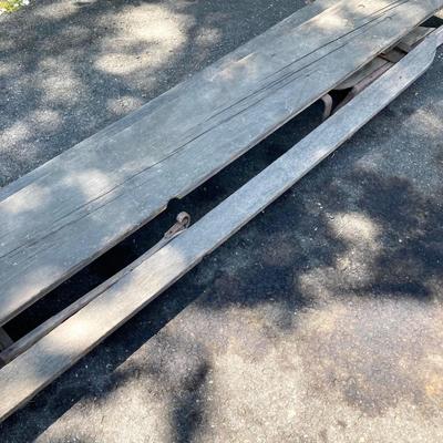 LOT 166: Vintage Wooden Toboggan / Sled
