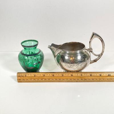 LOT 171: Silver Plated Collection - James W Tufts Quadruple Plated 1946 Pitcher, Utensils (Indian Silver / Four Star England, R Walace...