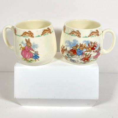 LOT 173: Collection of Children's Juice Glasses and Mugs - Welch's and Bunnykins Included