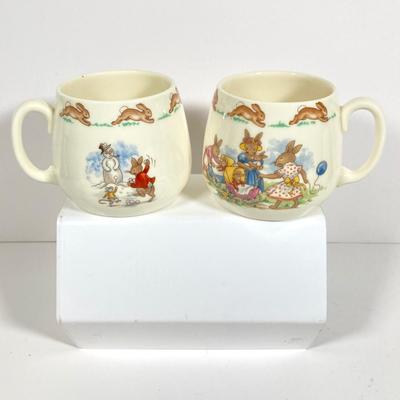 LOT 173: Collection of Children's Juice Glasses and Mugs - Welch's and Bunnykins Included