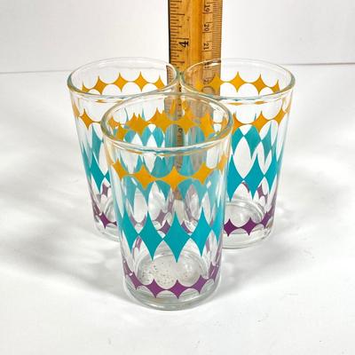 LOT 174: Collection of Colorful Vintage Juice Glasses