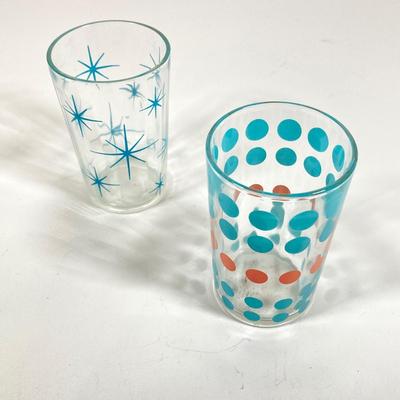 LOT 174: Collection of Colorful Vintage Juice Glasses
