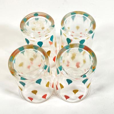 LOT 174: Collection of Colorful Vintage Juice Glasses