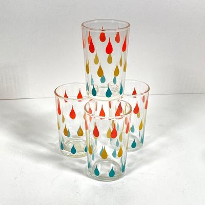 LOT 174: Collection of Colorful Vintage Juice Glasses
