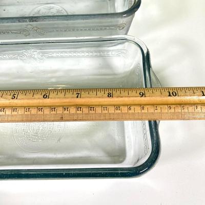 LOT 180: Fire King Oven Glass Collection - 2 Rectangular Casserole Dishes, Small Lidded Rectangular Refrigerator Dish, Plate, Bowl,...