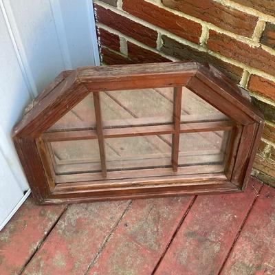 LOT 182: Vintage Six Sided Wooden Window Pane with Mirror Background