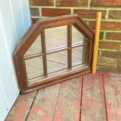 LOT 182: Vintage Six Sided Wooden Window Pane with Mirror Background