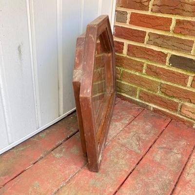 LOT 182: Vintage Six Sided Wooden Window Pane with Mirror Background