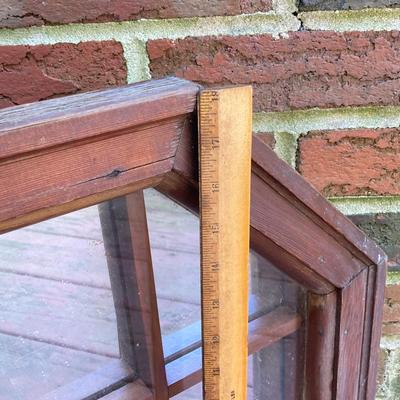 LOT 182: Vintage Six Sided Wooden Window Pane with Mirror Background