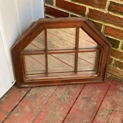 LOT 182: Vintage Six Sided Wooden Window Pane with Mirror Background
