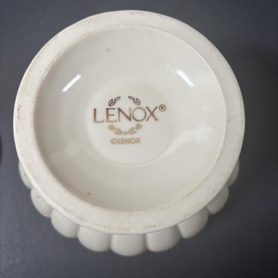 LOT 217: Lenox Collection: Fruit "Special" Salad/Dessert Plates, Illuminations Scroll Votive Candle Holder, Nature's...