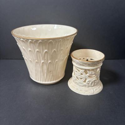 LOT 217: Lenox Collection: Fruit "Special" Salad/Dessert Plates, Illuminations Scroll Votive Candle Holder, Nature's...