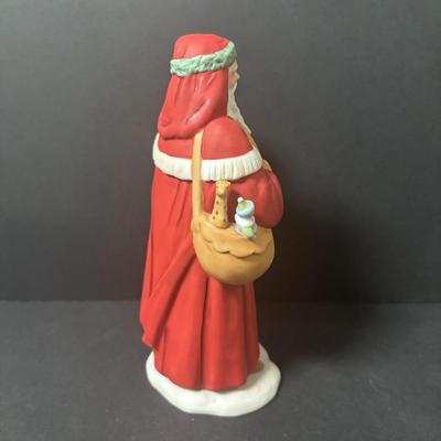 LOT 219: Vintage Slag Glass Star Candle Holders, Milk Glass Santa Cover Sleigh Dish, Lenox Old World Santa