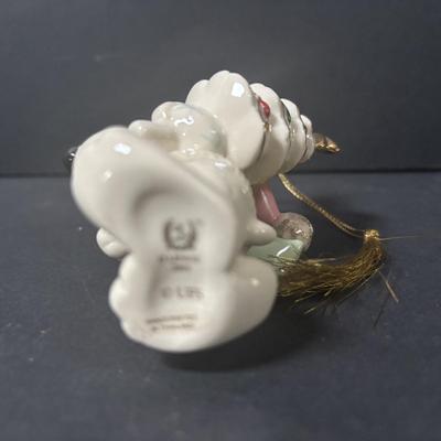 LOT 220: Lenox Holiday Collection: Rudolph & Santa Salt/Pepper Shakers, Frosty the Snowman Salt/Pepper Shakers and Snoopy Ornament