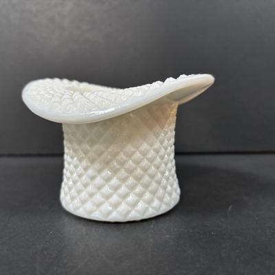 LOT 235: Milk Glass Collection Featuring Westmorland English Hobnail Hat
