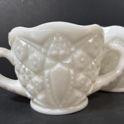 LOT 235: Milk Glass Collection Featuring Westmorland English Hobnail Hat
