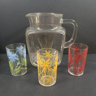 LOT 241: Yellow Swirl Bowl USA, Nantucket Hand Crafted Basket, Swanky Swig Kraft Juice Glasses & More