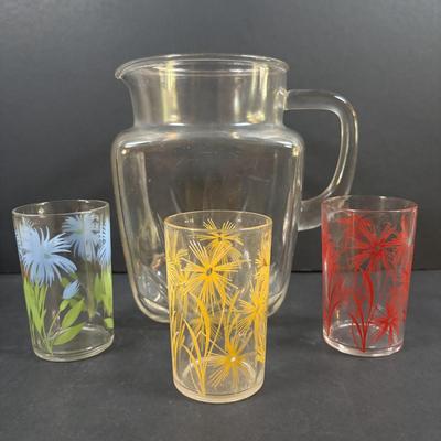 LOT 241: Yellow Swirl Bowl USA, Nantucket Hand Crafted Basket, Swanky Swig Kraft Juice Glasses & More
