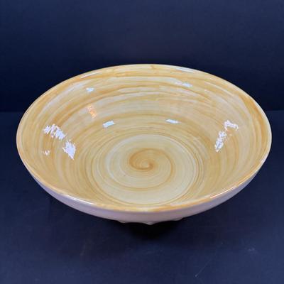 LOT 241: Yellow Swirl Bowl USA, Nantucket Hand Crafted Basket, Swanky Swig Kraft Juice Glasses & More