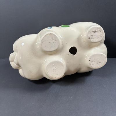 LOT 245 Vintage Ceramic Pig Collection: Relco Black Piggy Band, Polka Dot Piggy Bank, "Toby" Pig Pitcher and Little Girl Pig