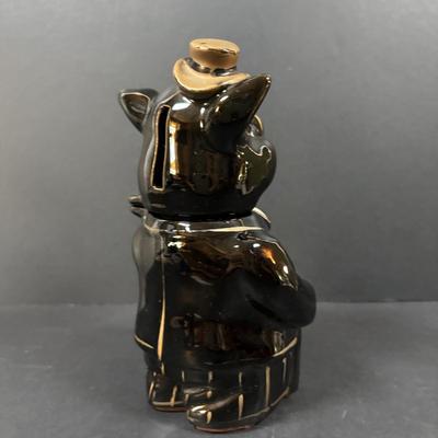 LOT 245 Vintage Ceramic Pig Collection: Relco Black Piggy Band, Polka Dot Piggy Bank, "Toby" Pig Pitcher and Little Girl Pig
