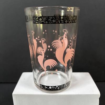 LOT 246: Vintage Juice Glass Collection: Roosters and Flowers