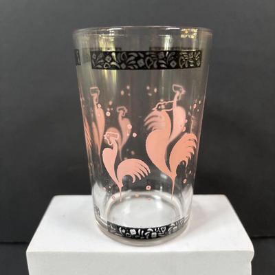 LOT 246: Vintage Juice Glass Collection: Roosters and Flowers