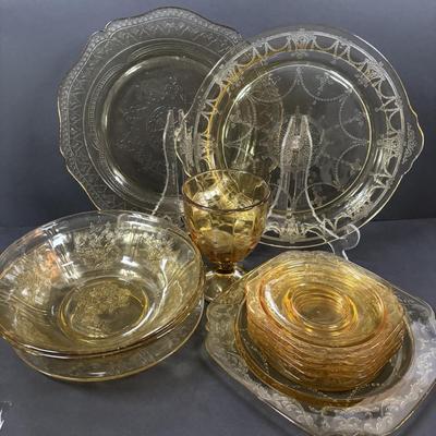 LOT 249: Vintage Amber Depression Glass Collection