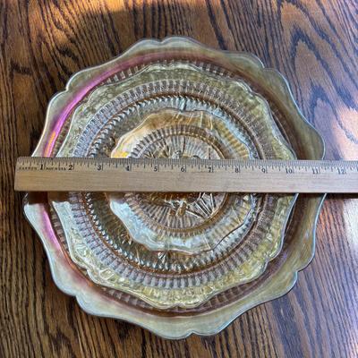 LOT 255: Jeanette Glass Iris and Herringbone Marigold Carnival Glass Collection