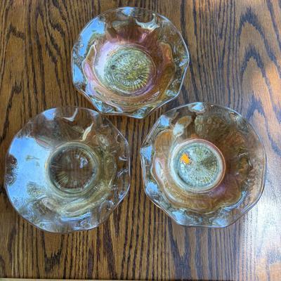 LOT 255: Jeanette Glass Iris and Herringbone Marigold Carnival Glass Collection