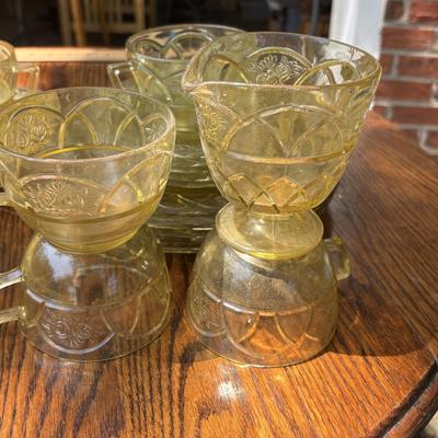 LOT 256: Large Amber Depression Glass Collection