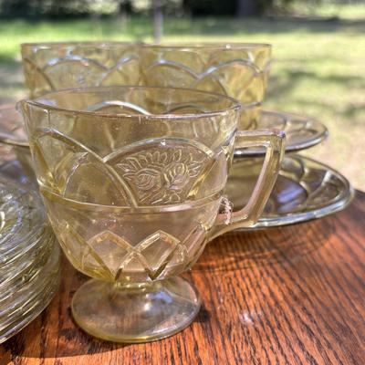 LOT 256: Large Amber Depression Glass Collection