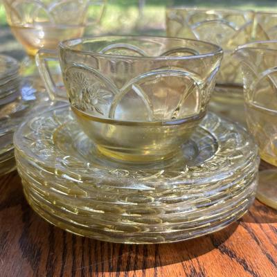 LOT 256: Large Amber Depression Glass Collection