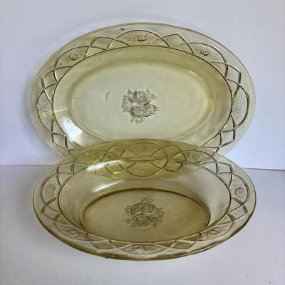 LOT 256: Large Amber Depression Glass Collection