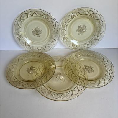 LOT 256: Large Amber Depression Glass Collection