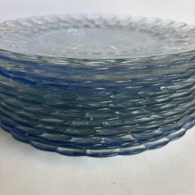 LOT 259: Anchor "Hocking Blue "Bubble" Collection: Plates, Divided Plates, Salad Plates, Cup and More
