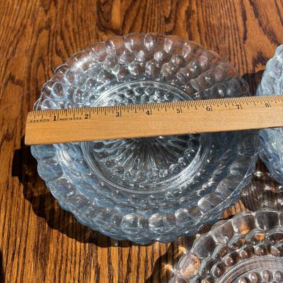 LOT 259: Anchor "Hocking Blue "Bubble" Collection: Plates, Divided Plates, Salad Plates, Cup and More